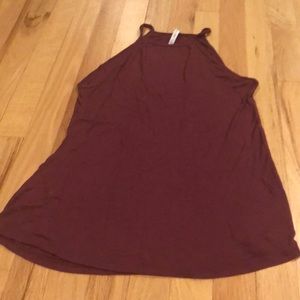 High neck burgundy tank top